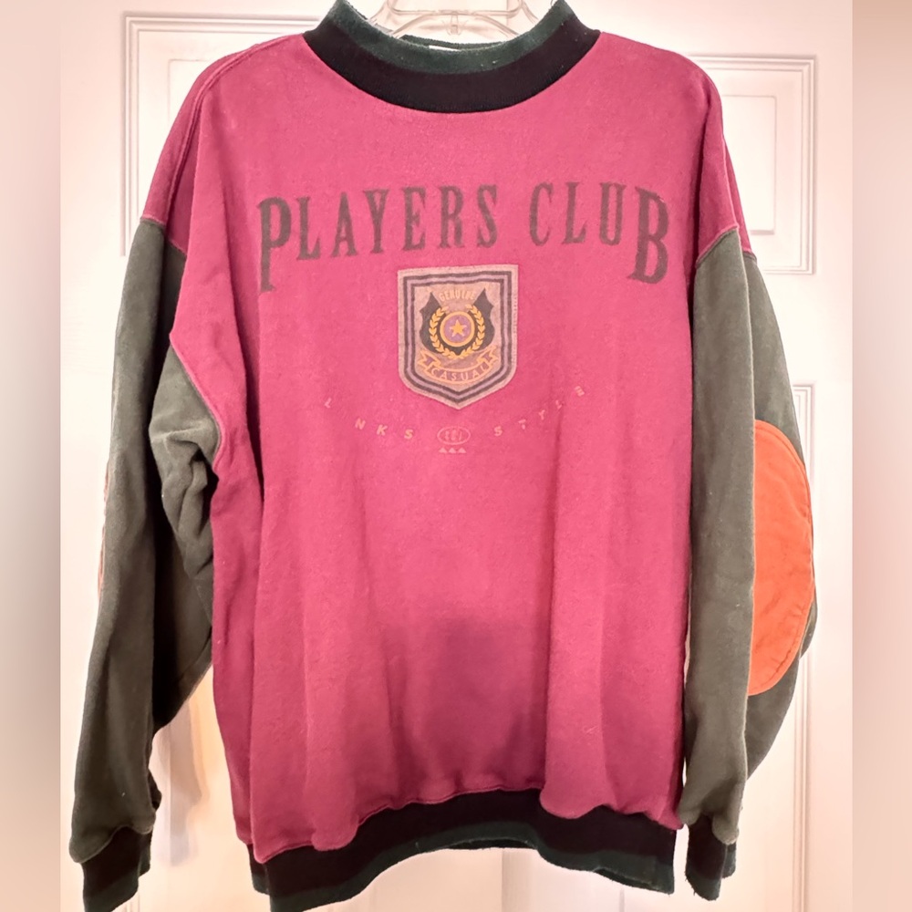 The Players Club Men's Crewneck Sweater - Burgundy and Green